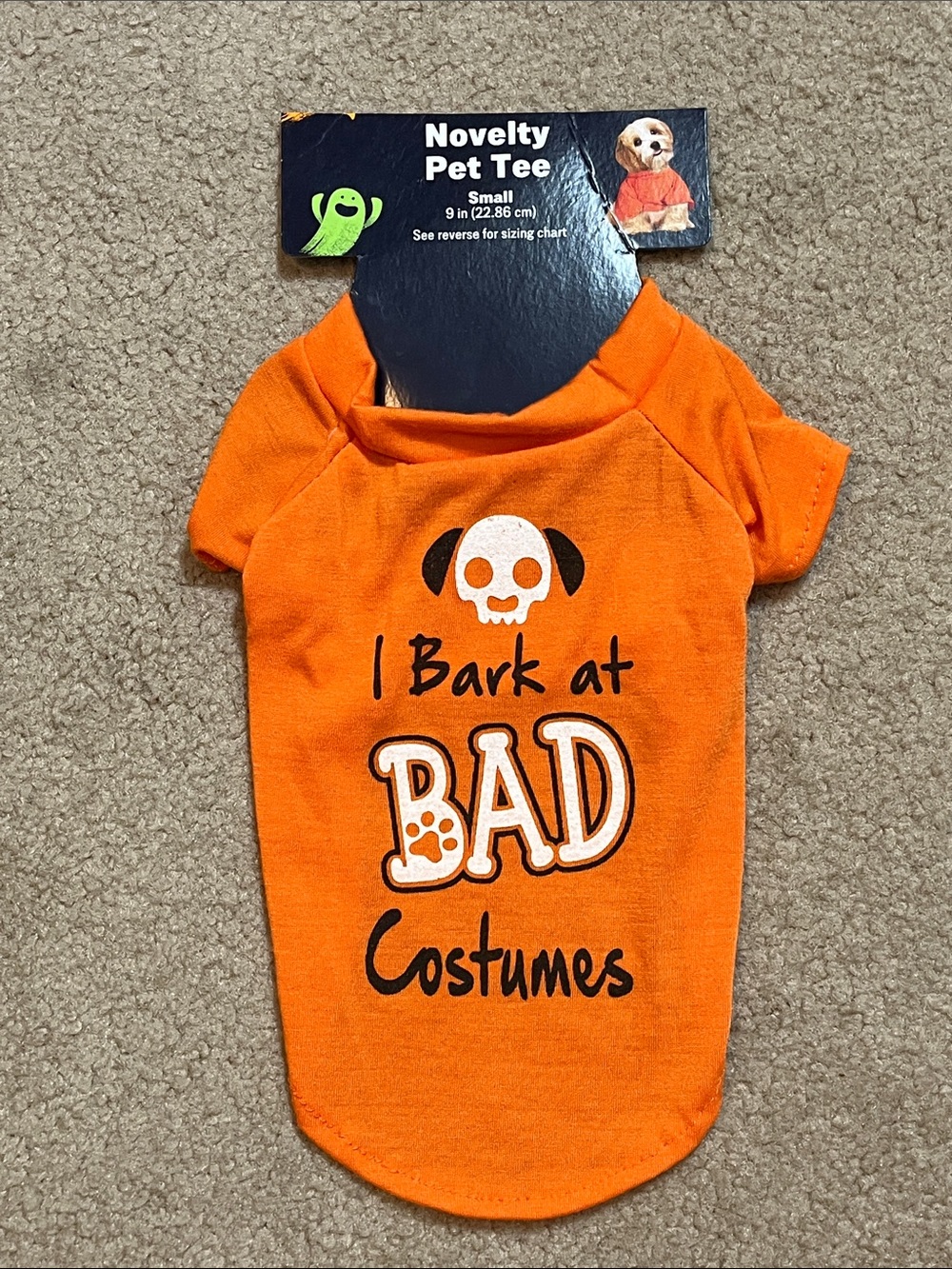 Halloween Novelty Pet Tee 🎃🐾 | “I Bark at BAD Costumes” | Small | NWT